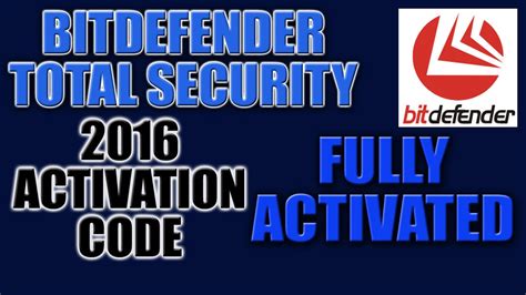 code activation bitdefender total security.